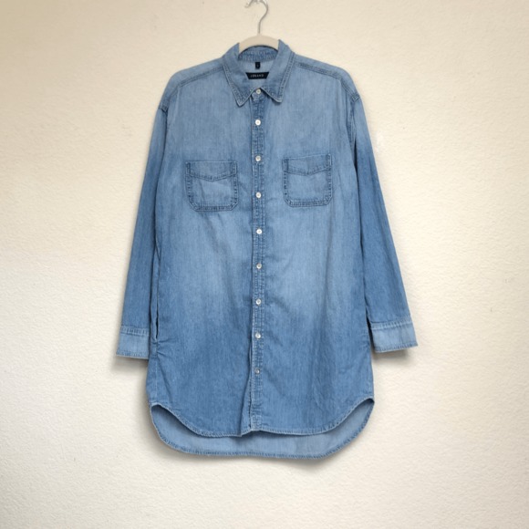 J Brand Marlow Jean Denim Shirt Mini Dress Nimbus - Picture 2 of 6